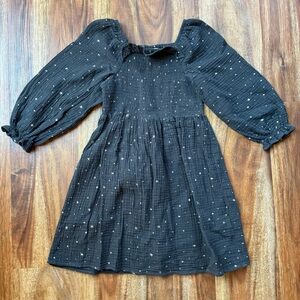 Cotton On Kids Black & Gold Star Dress